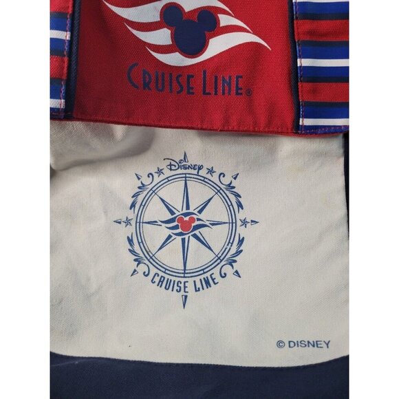 Disney Cruise Line Compass Rose Red White Blue Canvas Mickey Backpack - Picture 4 of 8